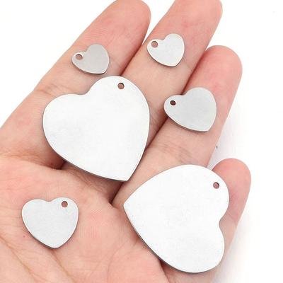 10pcs/Lot 10 14 18mm Heart Stainless Steel Charms for Jewelry Making Logo Small Heart Charms Pendant DIY Bracelet Necklace