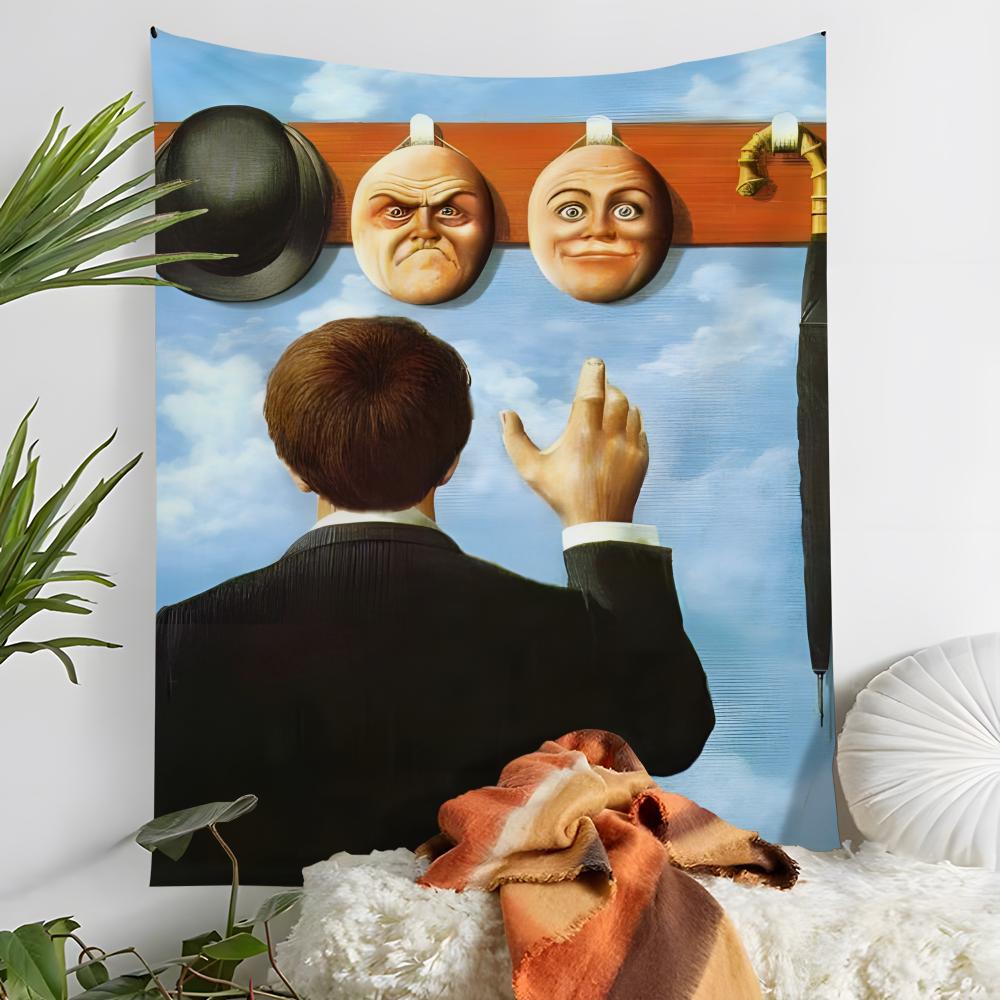 Rene Magritte Modern Art Tapestry Decoration Art Microfiber Background For Bedroom Living Bar Garden Outdoor Festival