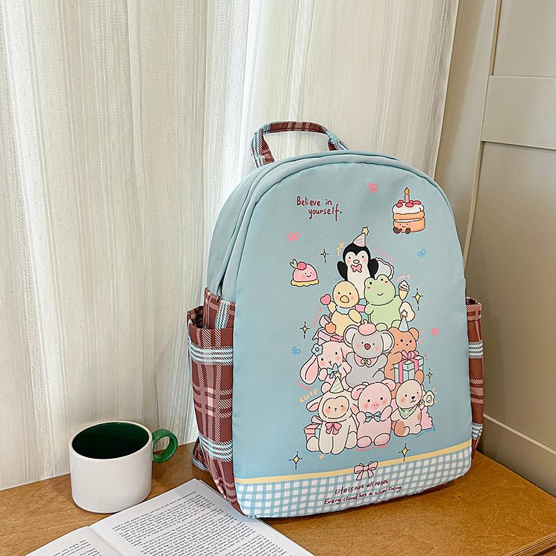 Cute Printed Backpack Women's 2025 Summer New Large-capacity Girl Travel Bag Junior High School Student Backpack