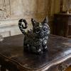Mysterious Black Cat Statue Small Resin Cat Figurine Decorative Gothic Animal Sculpture for Home Office Desk Wine Cabinet Shelf Decor