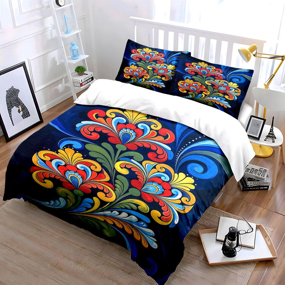 Floral pattern with swirls. Bedding sets Duvet cover sets Duvet covers Pillowcases(1 * Duvet Cover 2 * Pillowcases without duvet insert)