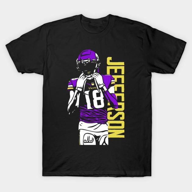 

Men Black Print T-shirt Justin Jefferson Griddy Swag Football Art No-Cut Transfer Paper Print Cotton Tshirt L чорний