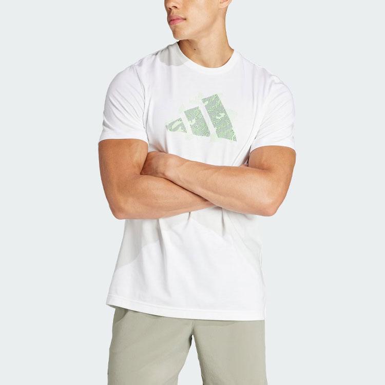Adidas Aeroready Tennis Logo Slam Tee Men Tops White IS2418