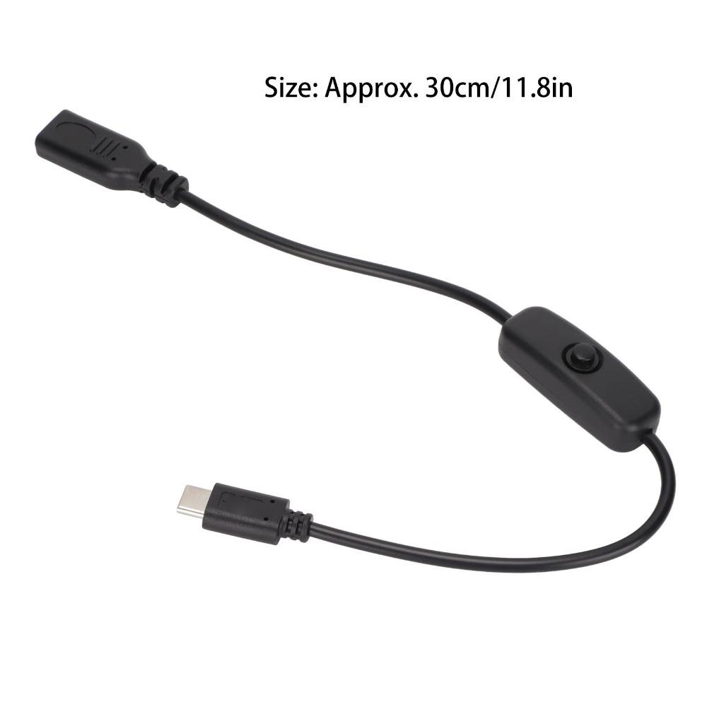 30cm/11.8inch Type C Male to Female with ON/Off Switch Power Extension Cord USB Extension Cable USB Connection