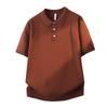 Summer 2026 Men's Italian Knit Polo Shirt - Retro Solid Color Lapel Short Sleeve