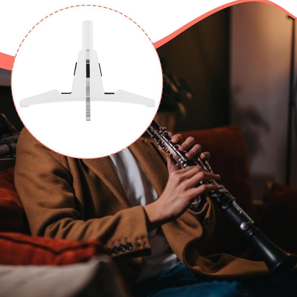 Detachable Clarinet & Flute Cross Stand 4 Foot Base Scratch Resistant Accessories Universal Fit Wind