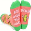 Men's and Women's Couple Printed Trendy Socks, Mid-calf Socks with Lettered Soles