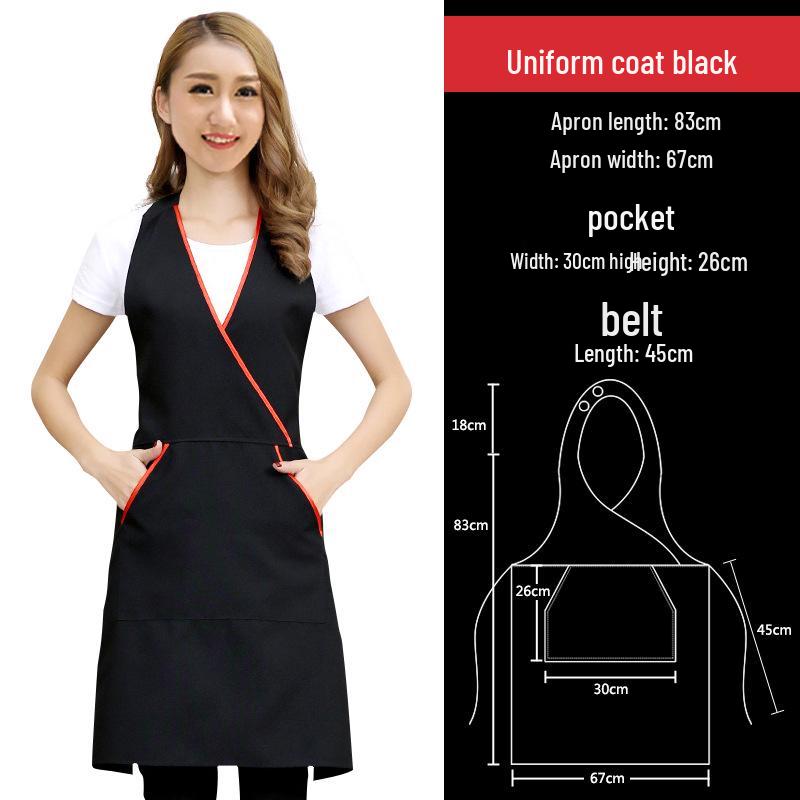 

Фартук в корейском стиле: Милая мода для беременных, младенцев, нейл-арта и официантов кофейни - Возможен индивидуальный логотип One size: 83*67CM