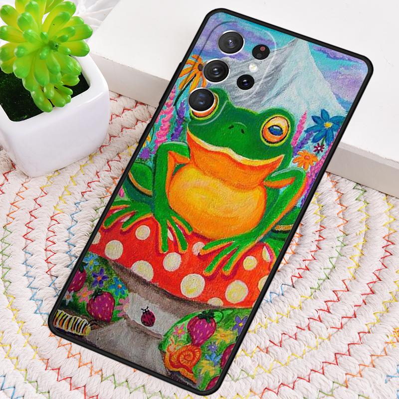 Frong Froggy Art Groovy Hippie Phone Case for Samsung Galaxy Note 10 Pro S26 Ultra S23 S24 FE S25 S21 S22 PLUS Shockproof Cove