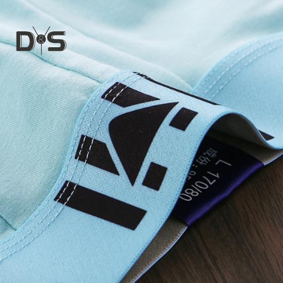 Men Boxer Underwear Mid-rise Elastic Waistband Letter Print Shorts Briefs U-Convex Breathable Panties Daily Wear