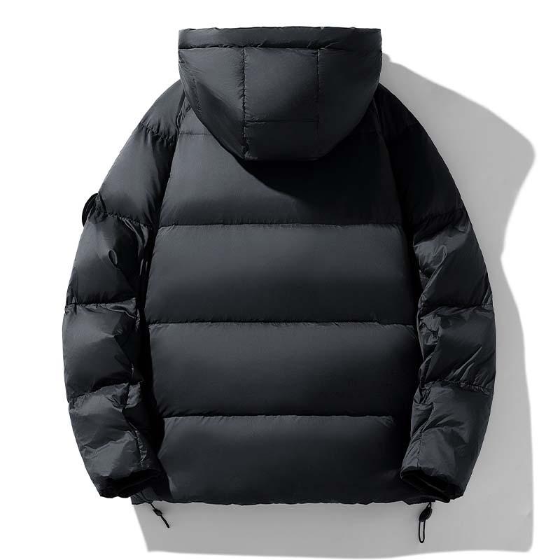 Winter New Down Jacket Men's Thickened White Duck Down Youth Warm Hooded Bread Jacket Men's Jacket