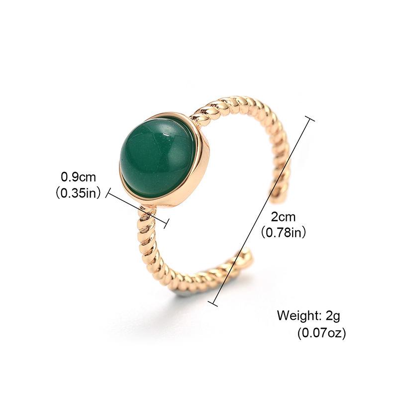 

Jasper ring female niche design diamond premium retro style light luxury personalized ring feeling French