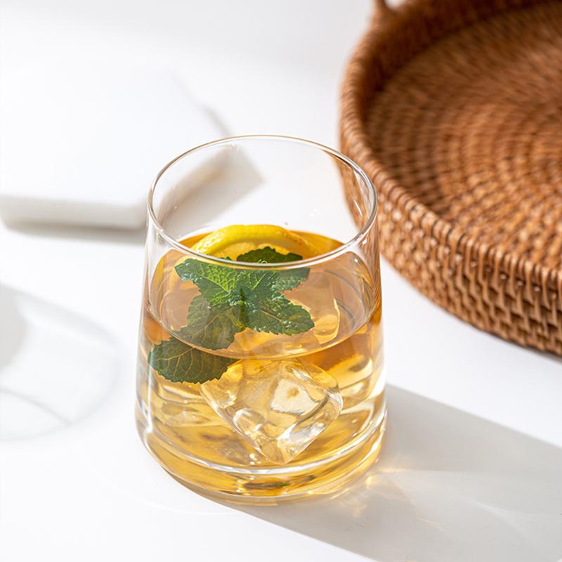 270ml 9.3oz Thickened Water Cup Simple Style Lemon Soda Water Cup Whiskey Glass Juice Cold Drink Mugs Light Luxury Wine Utensils