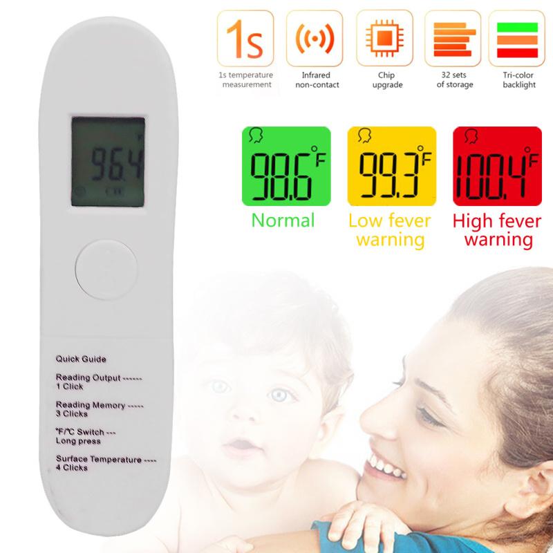 Berührungsloses Stirnthermometer, hochpräzises Sensor-LCD-Digital-Infrarot-Thermometer mit 3 Farben
