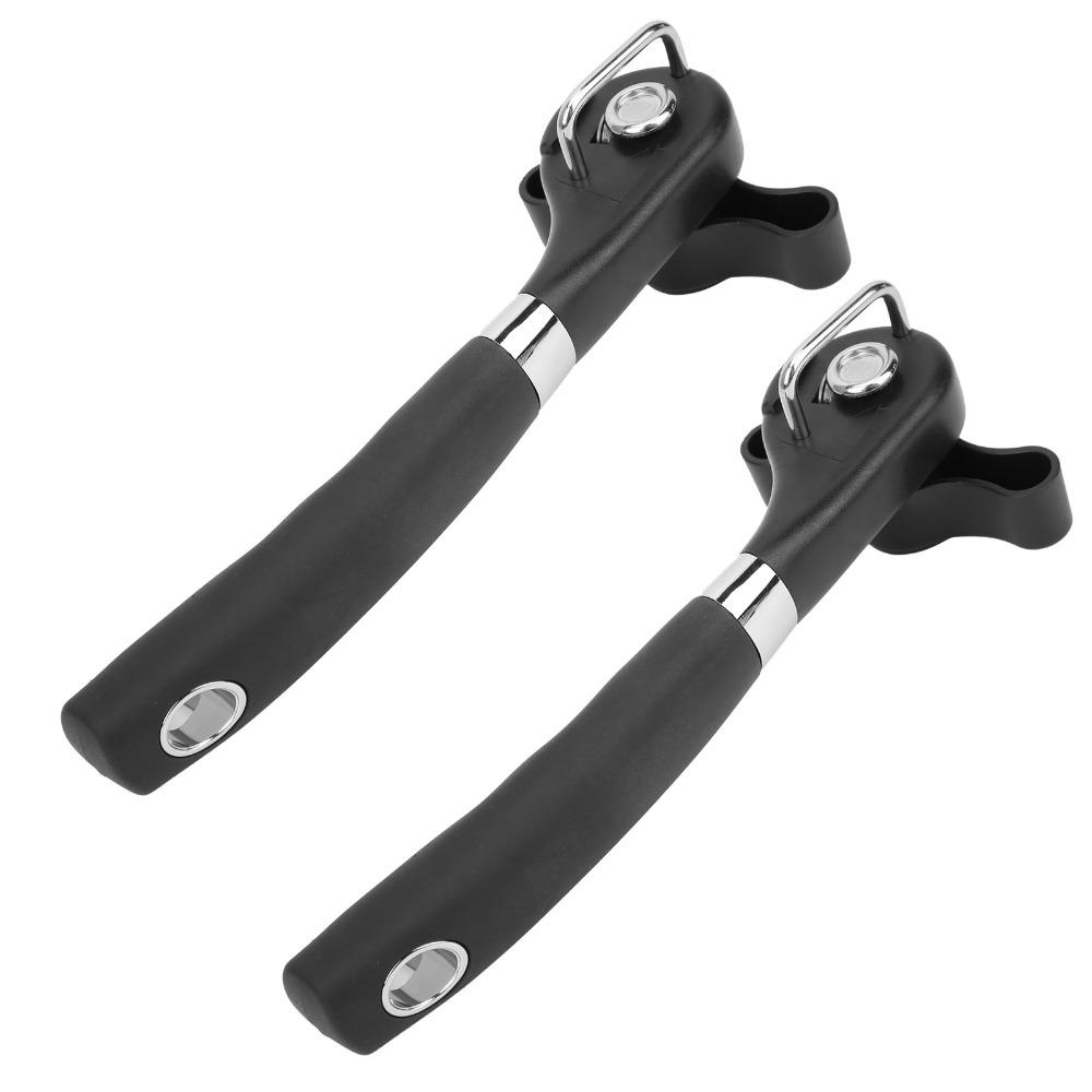 2pcs Food Grade Material Manual Handheld Can Opener Easy Turn Knob Side Cut Can Opener For Adults