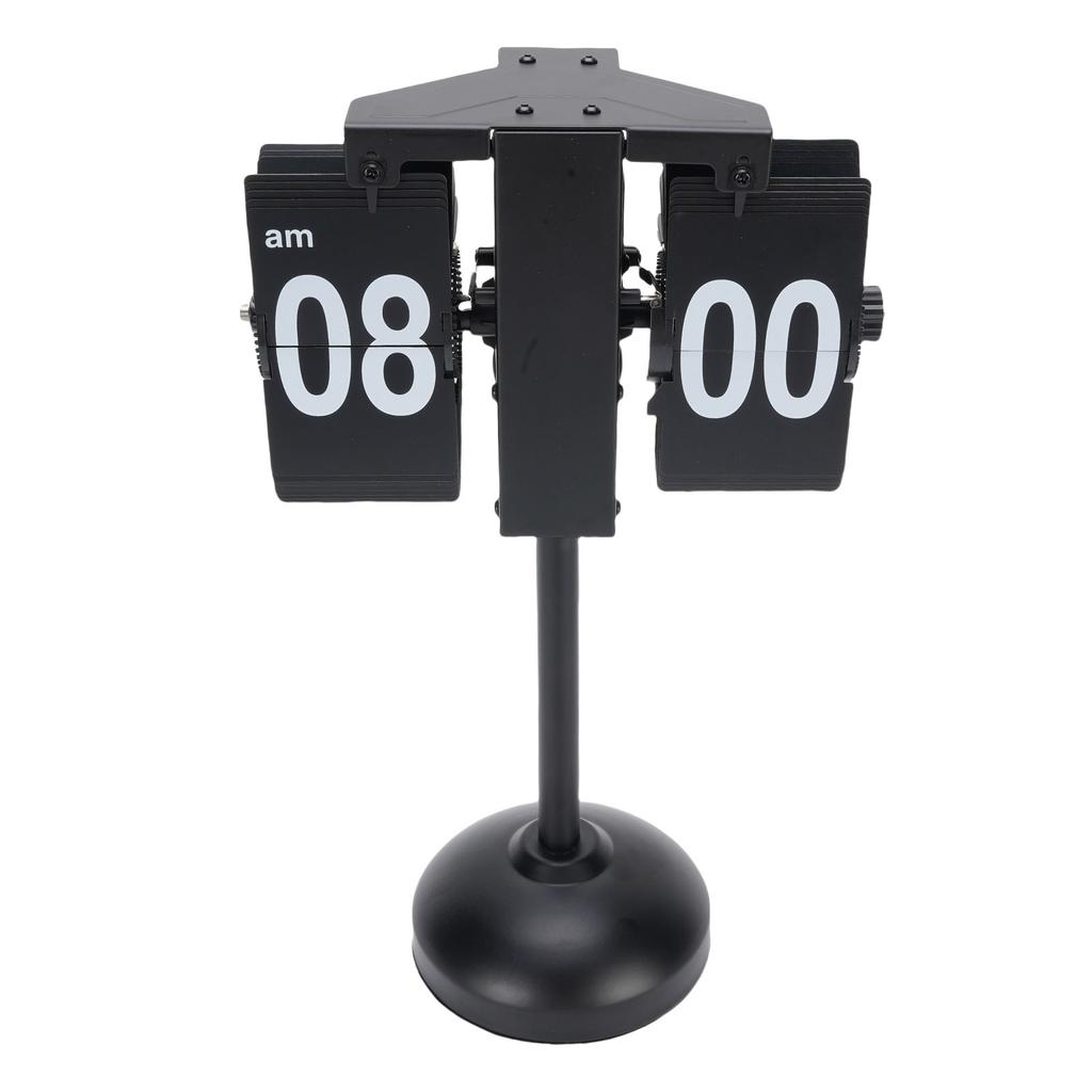 Digital Flip Desk Clock Stainless Steel 12 Hours Battery Powered Quiet Mechanical Auto Flip Clock for Living Room Office