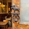 Rostfreier Türklopfer Vintage Gusseisen Elchklopfer, Verdickter Schmiedeeisen Retro Wanddekor mit geschnitzter Basis, Vorgebohrte Löcher Zuggriff für