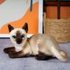 25cm Chats Siamois Peluche Réaliste Jouet Peluche Simulation American Shorthair Chat Mignon Jouets pour Animaux de Compagnie Décoration Maison Réaliste Cadeau d'Anniversaire Enfant