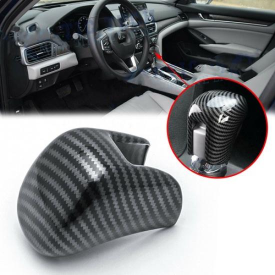 Carbon Fiber Style Inner Gear Shift Knob Cap Cover Trim Fits Honda Accord 18-20