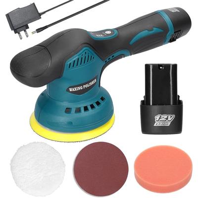 Cordless Eccentric Car Polisher with 8 Adjustable Speeds, Multi-Function Metal Waxing and Wood Grinding Rust Remover