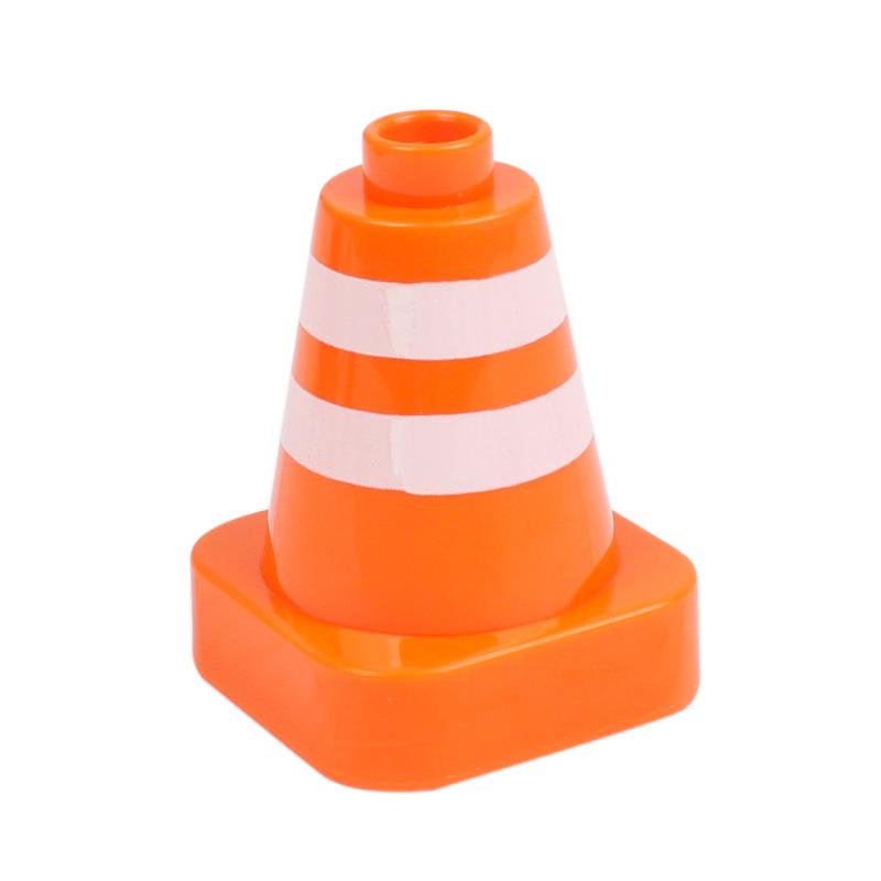 Big Building Block Accessories Train Track Traffic Signs Light Roadblock Parking Pole Fence Compatible Outdoor Series Kids Toys