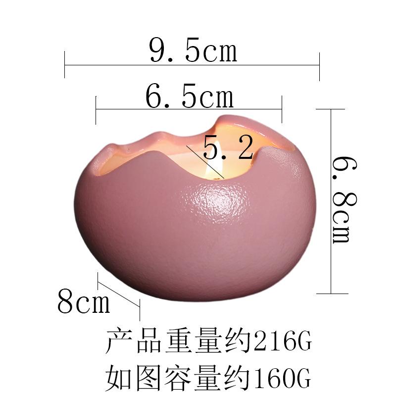 Creative Irregular Egg-Shaped Ceramic Scented Candles Bedroom Plant Essential Oil Soybean Wax Fragrance Souvenir Eggshell powder (including scented candles