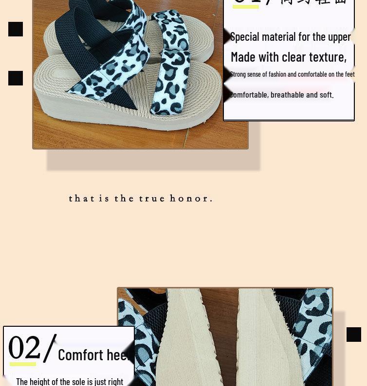 Damen Übergröße Leopardenmuster Keilsandalen - Sommer zum Hineinschlüpfen Outdoor Schuhe