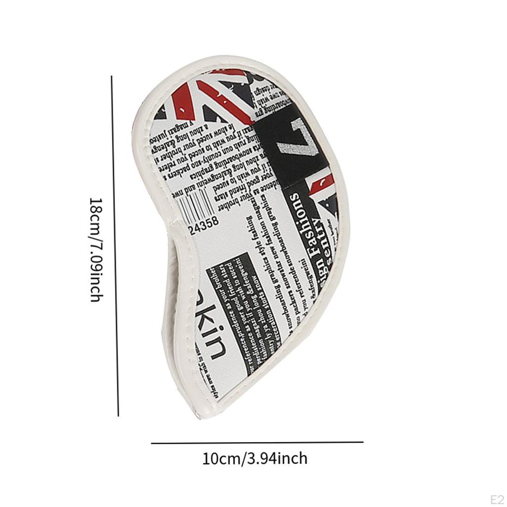 10Pcs Golf Iron Head Covers, Club Protectors, Breathable PU Leather, Wedge