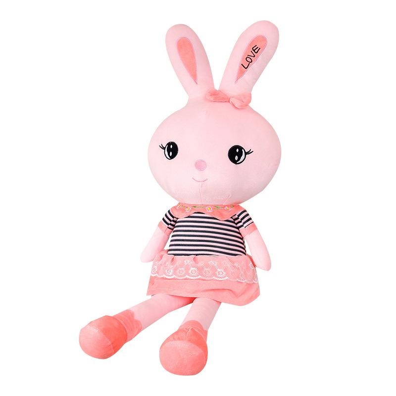 Girl Heart Pink Love Rabbit Doll Plush Toy Little White Rabbit Doll Children Accompany Soothing Doll