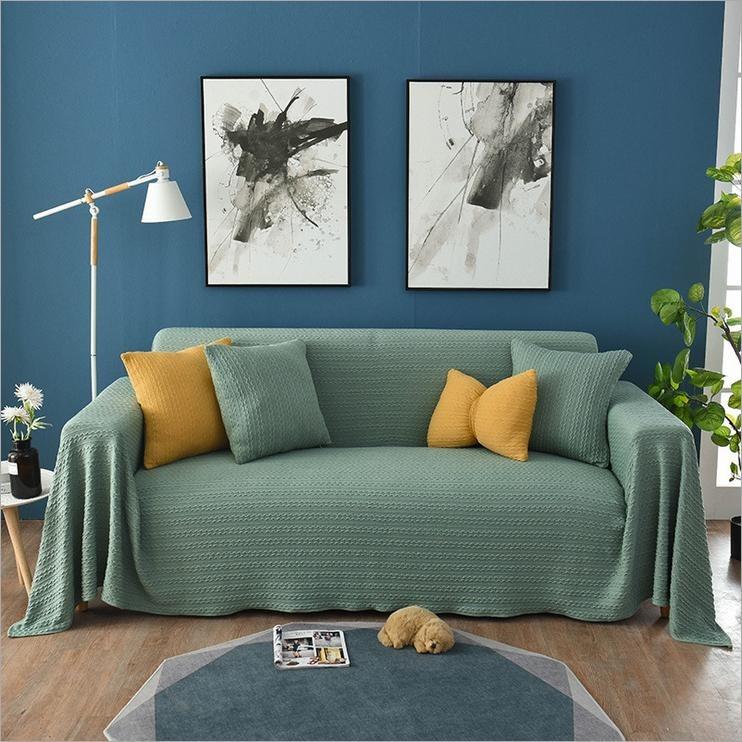 Solid Sofa Cover for Living Room Green Yellow Pink Blue Sofa Towel Luxury Blanket Couch Cover Sofas Covers Universal