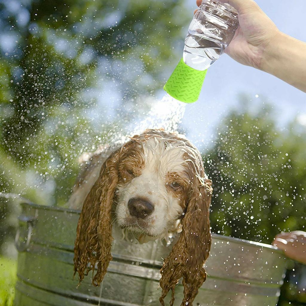 3Pcs Portable Pet Shower Head Silicone Outdoor Cleaning Sprayer For Dogs/Cats Attachable to Water Bottles