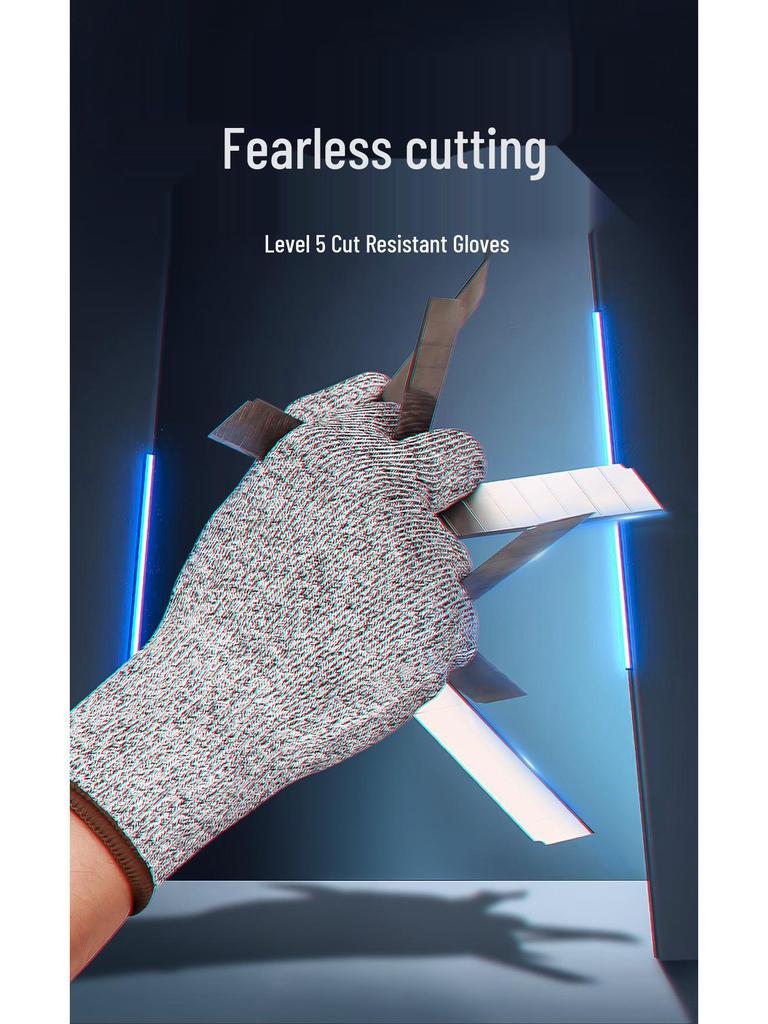 Level 9 Cut-Resistant Gloves: Cut, Puncture, Wear-Resistant; Breathable Non-Slip Protection for Work, Fish Cleaning, Beachcombing, and Kitchen Use.