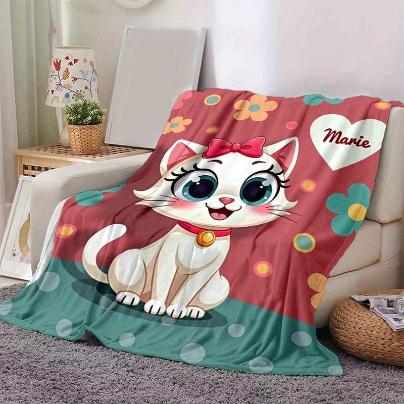 

1pc Cute Cartoon Cat Blanket - Seasonal Home Decor, Soft Throw for Bed or Couch, for Decorating Your Own Sofa and Living Room, Super Soft Fl 100x150cm