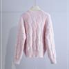 Women's Round Neck Twist Sweater Autumn and Winter Loose Pullover Knit Sweater Sweet Casual Knit Top Outwear