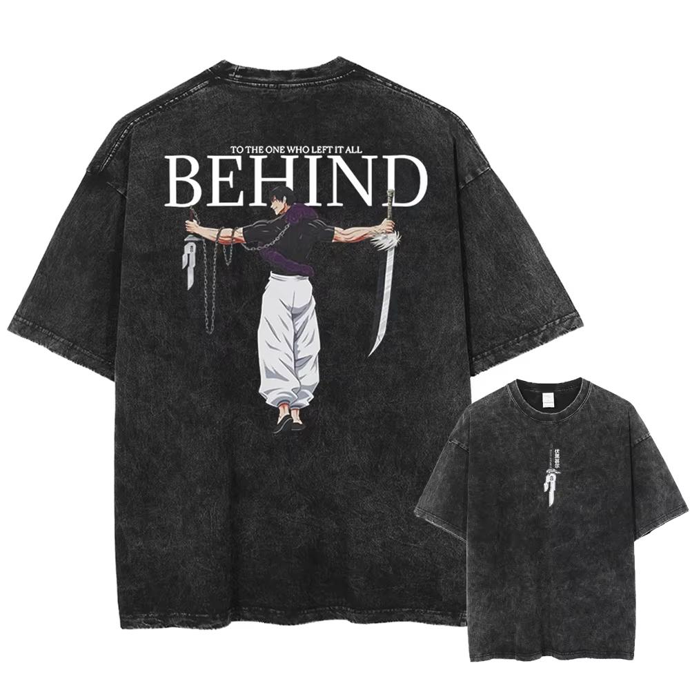 2026 Anime Jujutsu Kaisen Fushiguro Toji Printed T‑shirt Men's and Women's Washed T‑shirt High Quality Oversized Casual Streetwear Summer Graphic Tops
