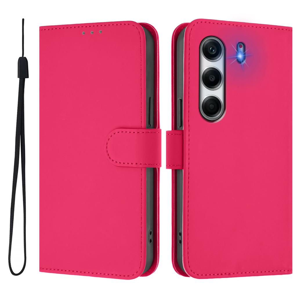 For TECNO Camon 40 Pro 4G Case Solid Color Wallet Leather Phone Cover with Strap
