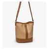 IELGY Ladies Bucket Bag Retro Fashion Simple Korean Version All-Match Stitching Messenger Bag