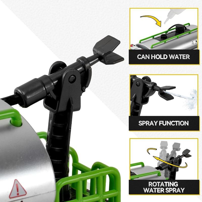 Diecast Tanker Truck Toys, Friction Powered Haze Removal Truck with Lights and Sounds, 1:40 Scale Sprinkler Truck Vehicle Kids Toy