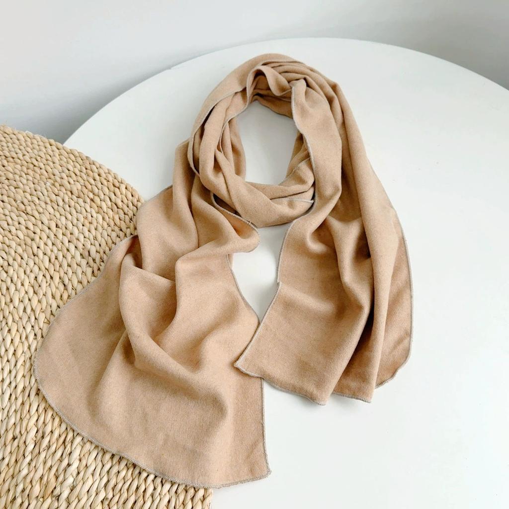 Faux Cashmere Scarf For Women Fashion Warm Autumn And Winter Neck Warmer Versatile Solid Color Long Scraves