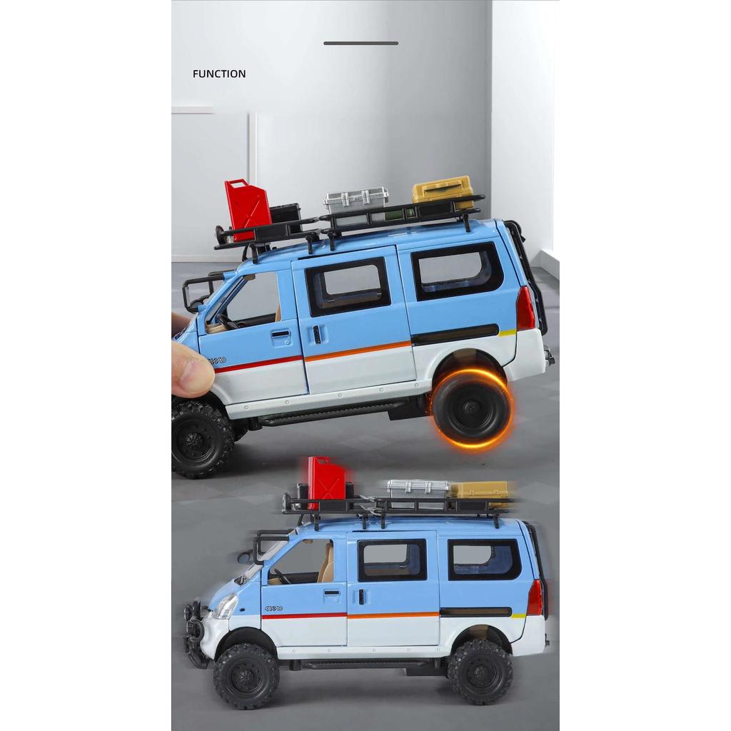 1/24 WuLing VAN Veicolo Fuoristrada Modello in Lega Auto Giocattolo Diecasts Fusione in Metallo Giocattoli Auto con Suono e Luce per Bambini Veicolo