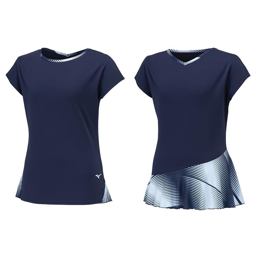 Game Pageant Size Short Dynamotion Officially Approved by the Japan Badminton Association Women's Tennis/Badminton Shirt, Blue, M, 62JAB206, Sleeve,