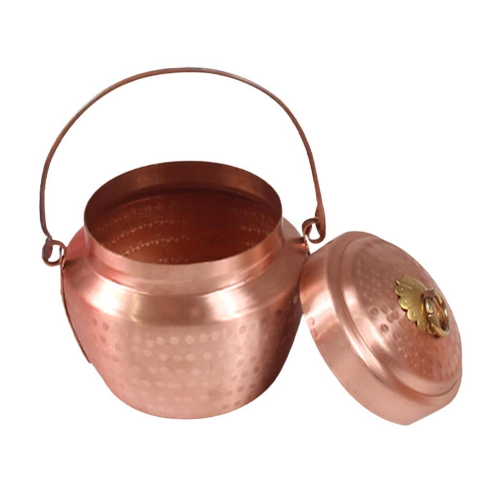 Copper pot, stock pot with lid, single cookware, non-stick, small copper pot,