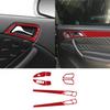 10Pcs Red Carbon Fiber Interior Door Control Cover Trim For Mercedes-Benz W203