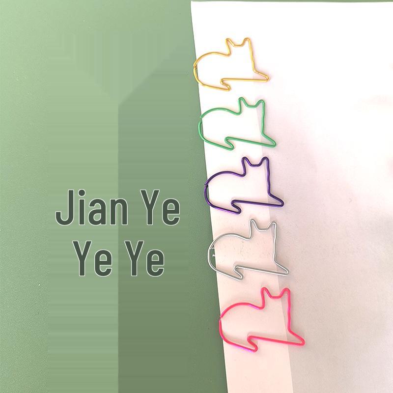 Colorful Cat Paperclip Brooch – Animal Bookmark & Office DIY Accessory