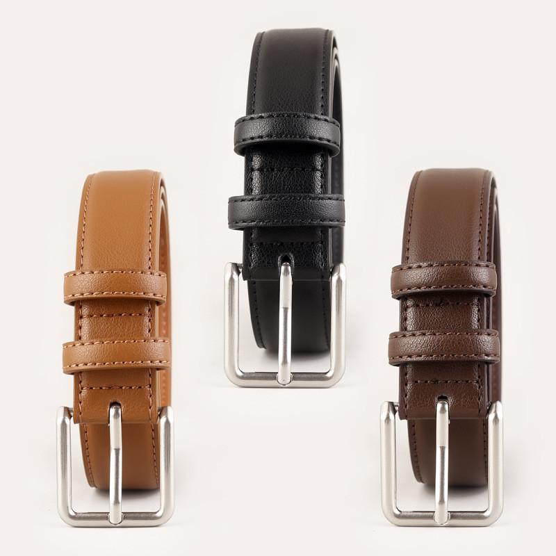Genuine Leather Waist Belt For Women With Silver Buckle For Casual And Office Style