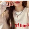 2024 Hip Hop Silver Color Choker Necklace Punk Spider Ruby Chain Necklace For Women Fashion New Party Jewelry Accessories