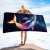 Colorful Whale Galaxy Print Beach Towel Polyester Soft Quick Dry Large Bath Towel Summer Swimming Pool Surfing Blanket