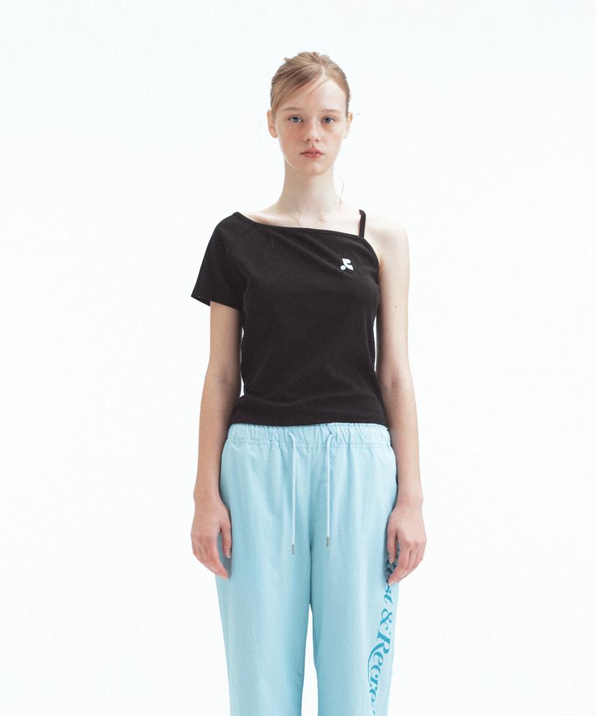 REST&RECREATION Unbalanced Knit Top - Black
