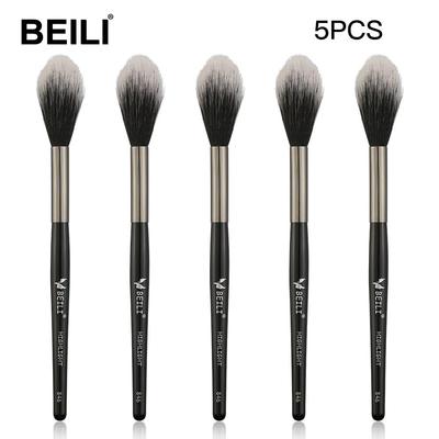 Schwarzer Make-up-Pinsel mit langem Griff für das Gesicht, Highlighter-Pinsel aus synthetischem Beauty-Pinsel