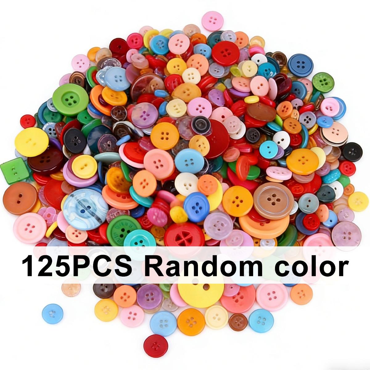 

125Pcs Mixed Color Round Plastic Buttons 0.7-2.5cm, Assorted Sizes Craft Buttons Perfect for DIY Sewing, ZSY